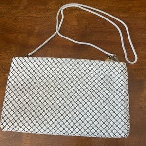 Vintage GC Brand White Metal Mesh Convertible Clutch